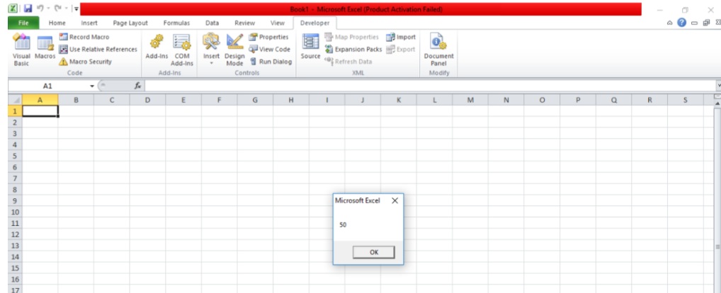 dialogue box of micro 50